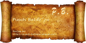 Pusch Balázs névjegykártya